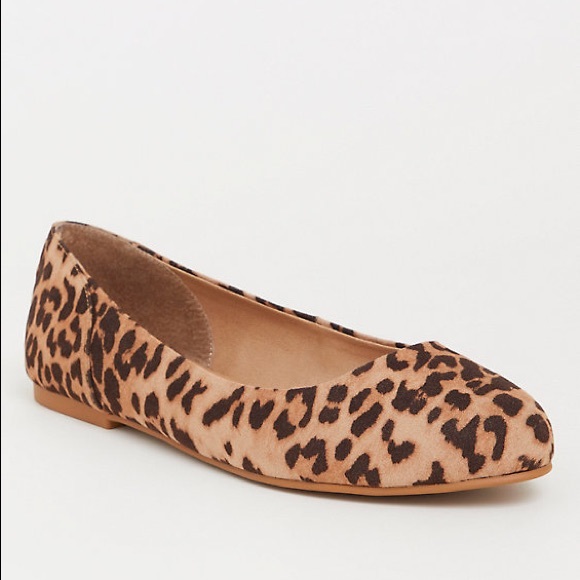 torrid Shoes - 💕SOLD💕 Torrid LEOPARD PRINT ALMOND TOE FLAT (WIDE WIDTH) size 9